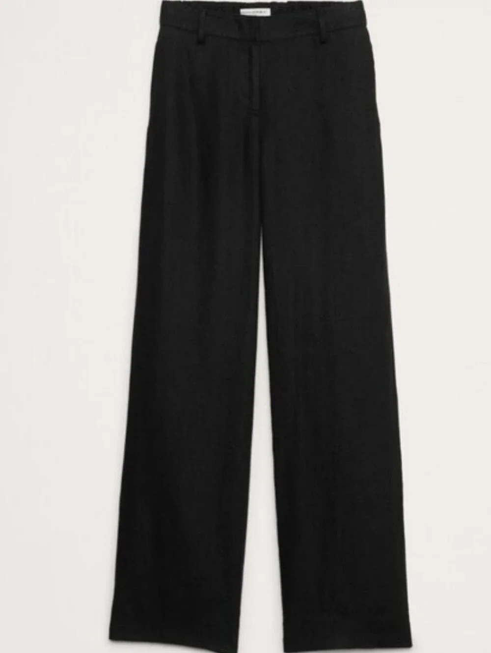 Banana Republic The Everyday Pant Black Wide-Leg Linen Trousers L